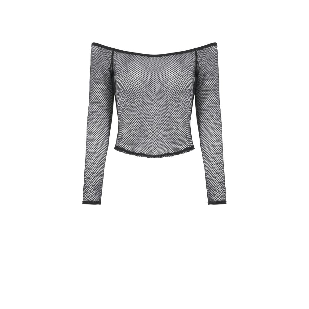 Dark in Love - Punk Versatile Mesh Longsleeve top - Black